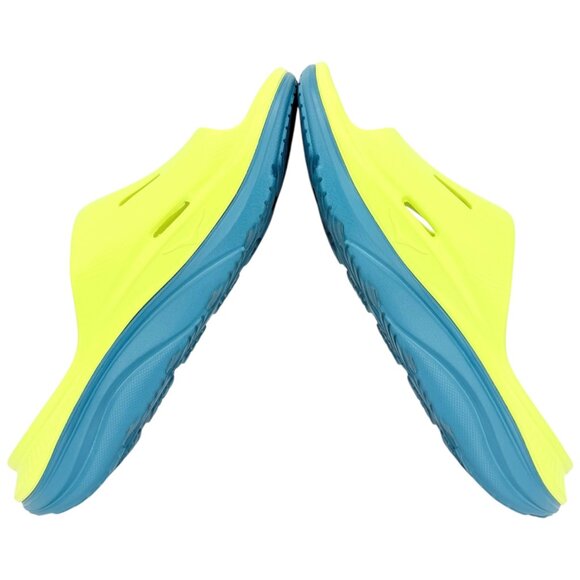 Hoka Men's One One Ora Recovery Slide Sandals Size 12 Yellow Blue Lagoon NWOB - Picture 9 of 14